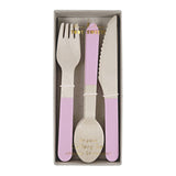 Pink Wooden Cutlery Set (x24)